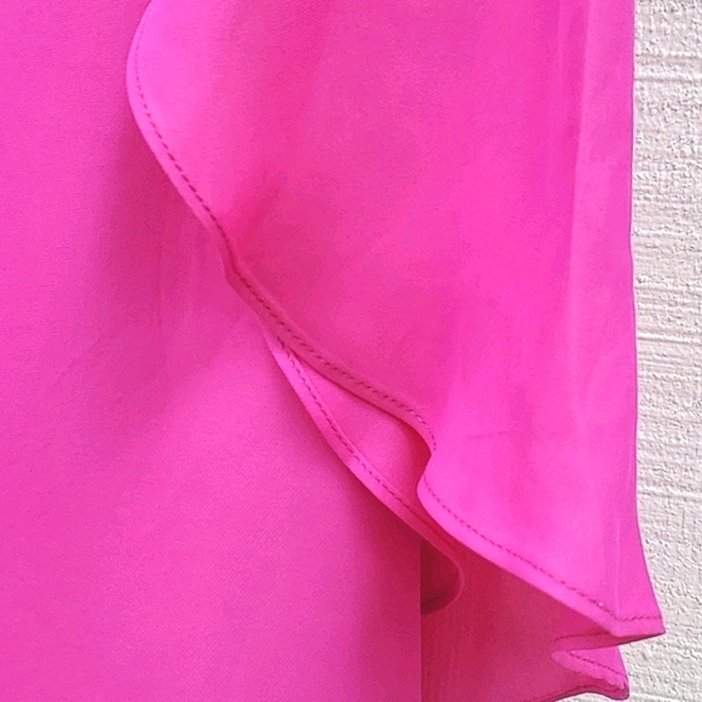 Milly Fushia Silk Crepe Short Dress - Picture 5 of 9